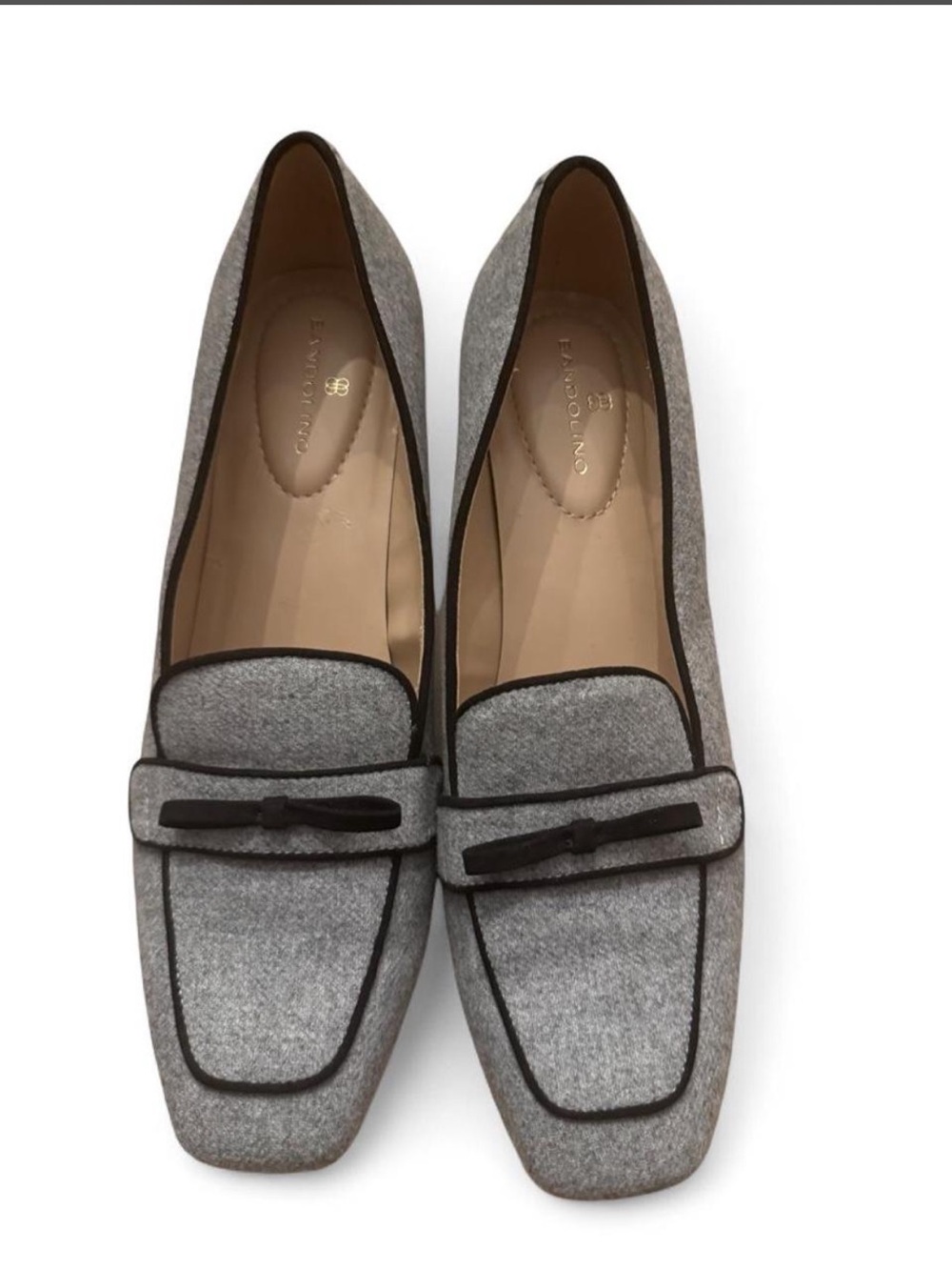 Bandolino Gray Felt Loafers with Black Trim